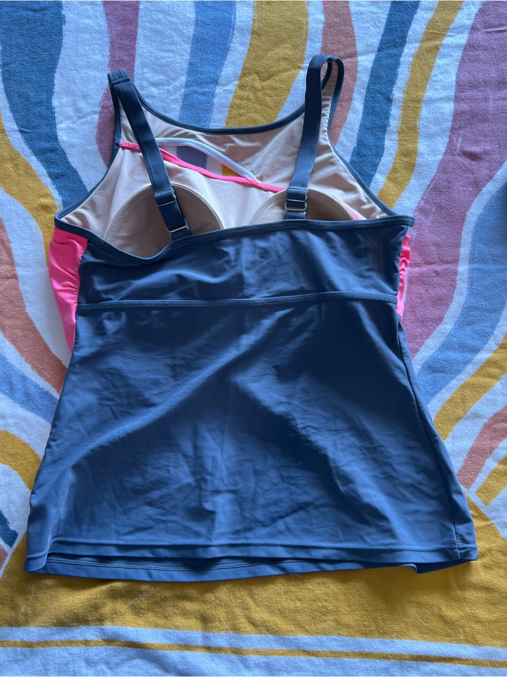 Free Country Pink and Gray Colorblock Tankini Top - Picture 2 of 6